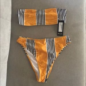 Nast Gal strapless and high waisted bikini!